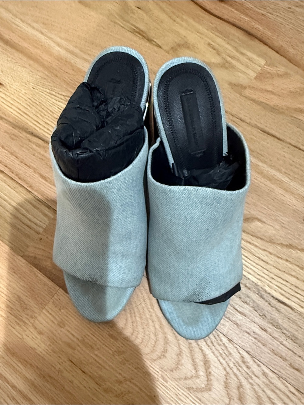 Alexander Wang Light Gray Folded Open-Toe Mules